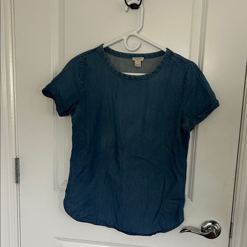 J. Crew Denim Blue Soft Short Sleeve Top